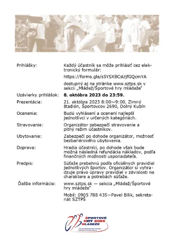 Dolný kubín -športové hry mládeže 2023