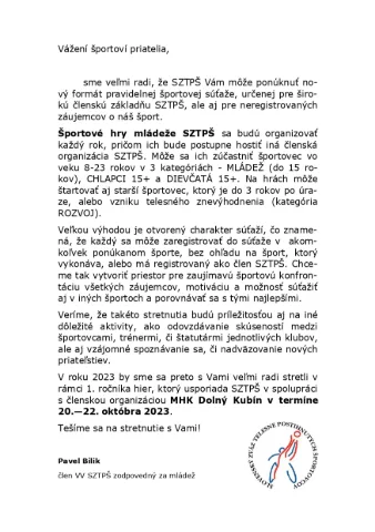 Dolný kubín -športové hry mládeže 2023
