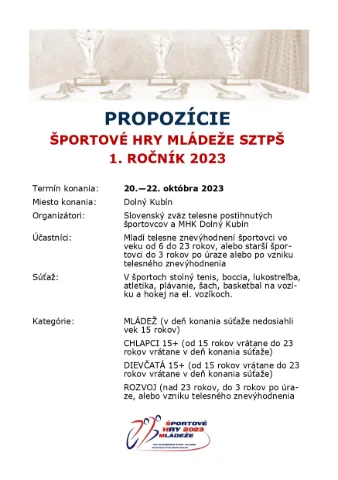 Dolný kubín -športové hry mládeže 2023
