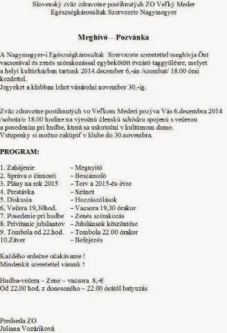 Výročná členská schôdza s plesom--Veľký Meder