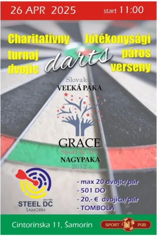 Charitatívny turnaj dvojíc v šípkach