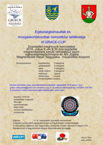 MEDZINÁRODNÉ STRETNUTIE ZDRAVOTNE A TELESNE POSTIHNUTÝCH -- III.GRACE-CUP Veľká Paka