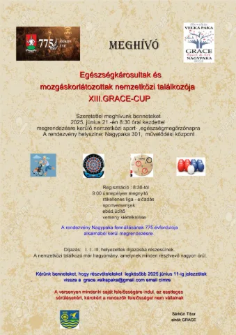 MEDZINÁRODNÉ STRETNUTIE ZDRAVOTNE A TELESNE POSTIHNUTÝCH - XIII.GRACE-CUP