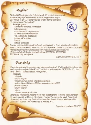 Výročná členská schôdza+ples - Dunajská Streda