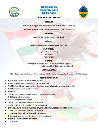 Hungarian ground golf open 2026 - Mende