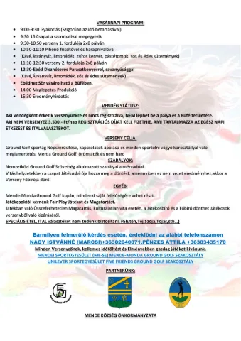 Hungarian ground golf open 2026 - Mende