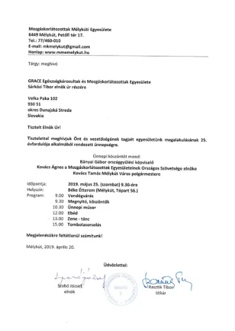 Esélyegyenlöségi nap - Mélykút 25 éves