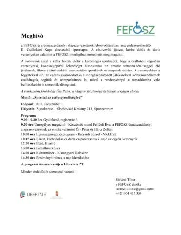 II.Žitnoostrovský pohár - II.Csallóközi Kupa 2018 Siposkarcsa